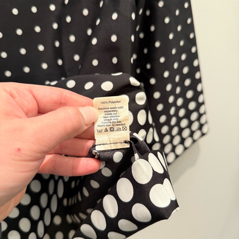 J. Crew White & Black Polka Dot Women's Blouse 3 Quarter Length Sleeve Size XS - Picture 5 of 8
